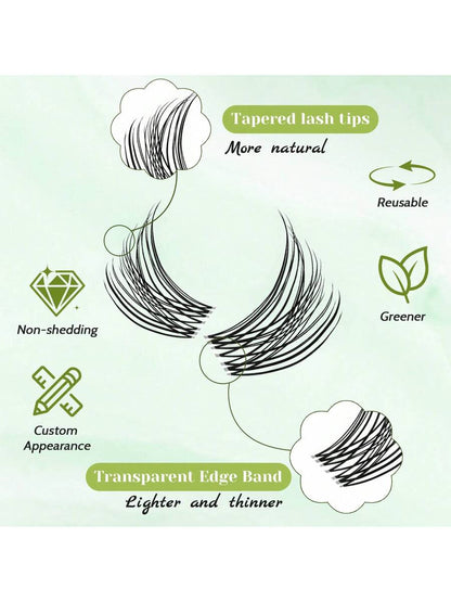 Natural Lash Kit 154Pcs DIY Lash Kit Wispy Eyelash Kit 10-18MIX With Bond And Seal Remover And Tweezers Lash Clusters