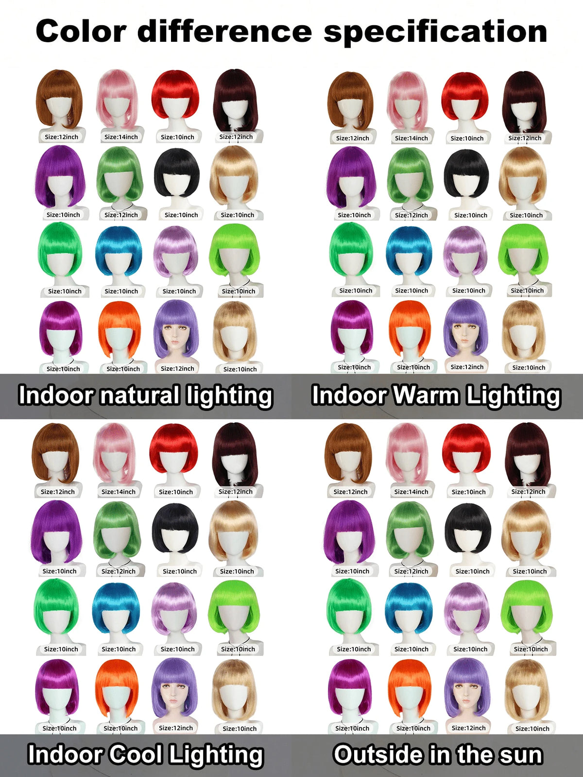 Dopamine Color Bob Wig With Bangs, Bright Neon Colors, Perfect For Cosplay, Festivals, Y2K, K-POP, Daily Wear, Halloween, Stage, Parties. Comfortable, Breathable Cap For All-Day Wear, Photoshoots, Fan Support, Fashion Styling.