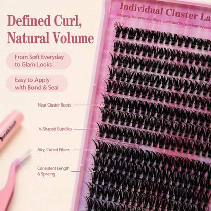 Lightweight False Lash Clusters With Bond & Seal Glue