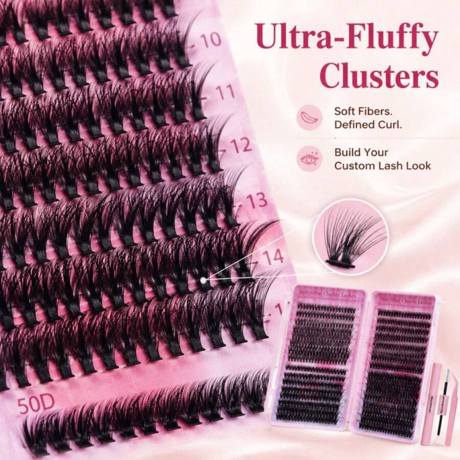 Lightweight False Lash Clusters With Bond & Seal Glue