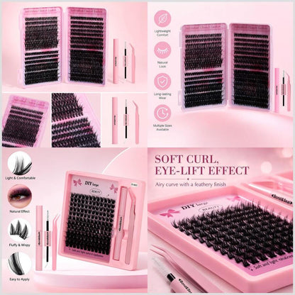 Lightweight False Lash Clusters With Bond & Seal Glue