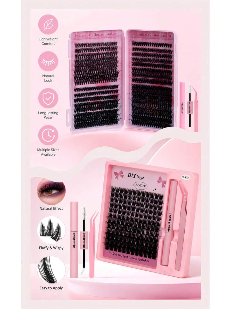 Lightweight False Lash Clusters With Bond & Seal Glue